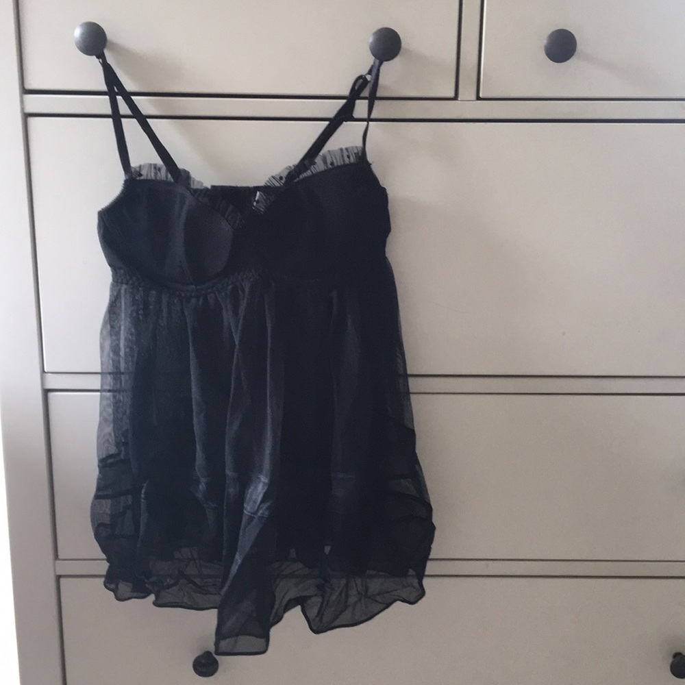 Black gauzy lingerie